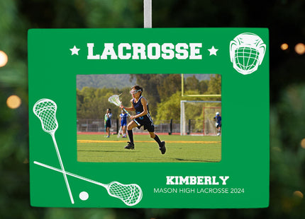 keepsake personalized lacrosse picture frame christmas ornament – Christmas ornament, holiday tree decoration or gift