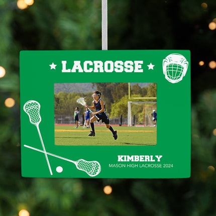 keepsake personalized lacrosse picture frame christmas ornament – Christmas ornament, holiday tree decoration or gift