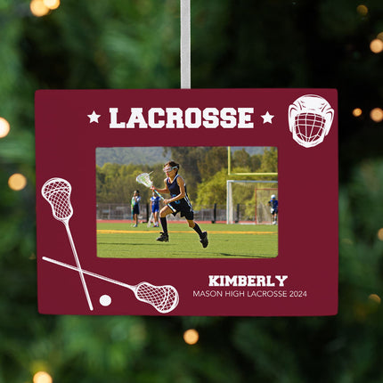 decorative personalized lacrosse picture frame christmas ornament – Christmas ornament, holiday tree decoration or gift