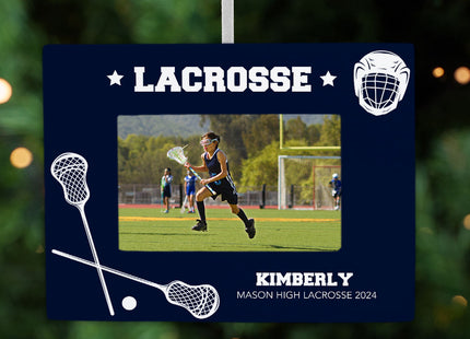keepsake personalized lacrosse picture frame christmas ornament – Christmas ornament, holiday tree decoration or gift