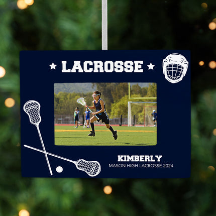keepsake personalized lacrosse picture frame christmas ornament – Christmas ornament, holiday tree decoration or gift