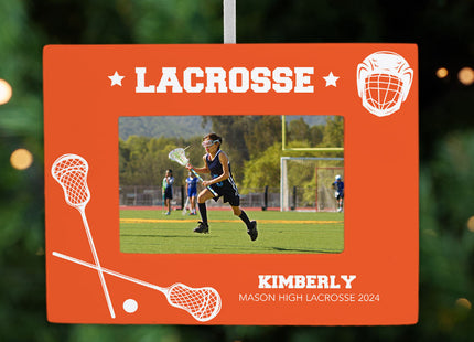 holiday personalized lacrosse picture frame christmas ornament – Christmas ornament, holiday tree decoration or gift