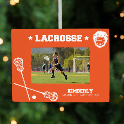 holiday personalized lacrosse picture frame christmas ornament – Christmas ornament, holiday tree decoration or gift