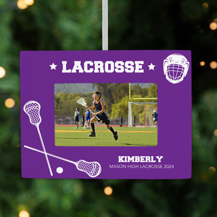 decorative personalized lacrosse picture frame christmas ornament – Christmas ornament, holiday tree decoration or gift