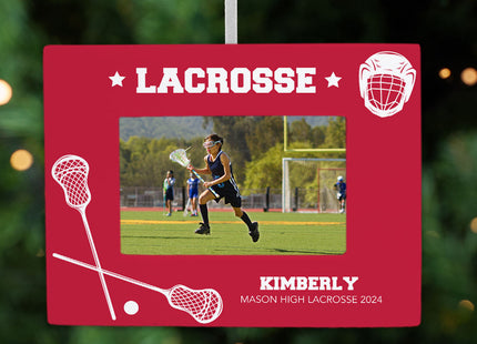 decorative personalized lacrosse picture frame christmas ornament – Christmas ornament, holiday tree decoration or gift