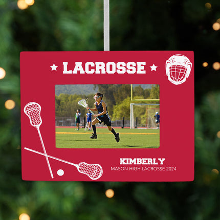 decorative personalized lacrosse picture frame christmas ornament – Christmas ornament, holiday tree decoration or gift
