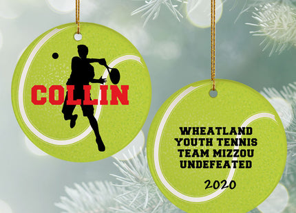 decorative personalized tennis christmas ornament – Christmas ornament, holiday tree decoration or gift
