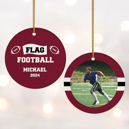 personalized personalized flag football christmas ornament – Christmas ornament, holiday tree decoration or gift