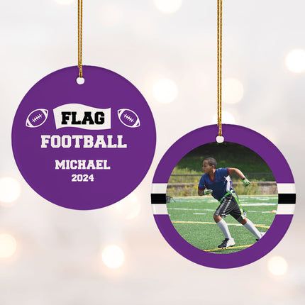 personalized personalized flag football christmas ornament – Christmas ornament, holiday tree decoration or gift
