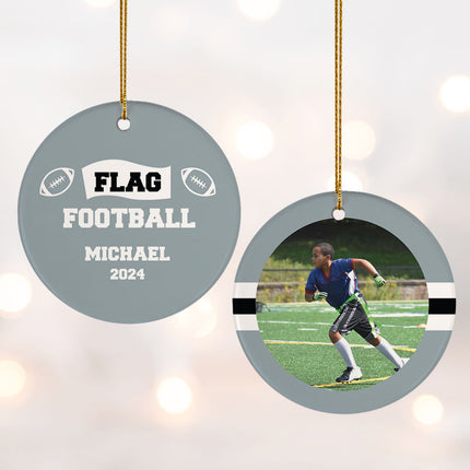 keepsake personalized flag football christmas ornament – Christmas ornament, holiday tree decoration or gift