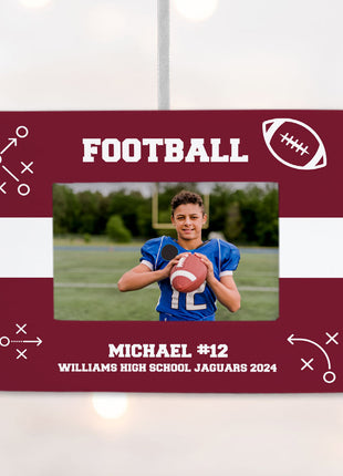 Personalized Football Picture Frame Photo Ornament by ORNAMENTSHOP EXCLUSIVE Personalized Ornament