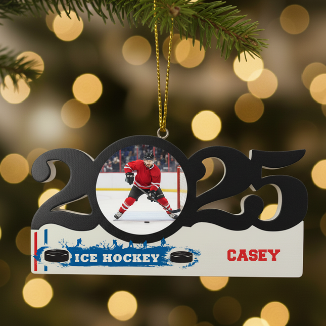 Personalized 2024 Dated Hockey Christmas Ornament