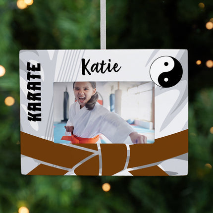 personalized personalized karate picture frame photo ornament – Christmas ornament, holiday tree decoration or gift