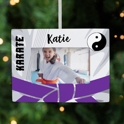 keepsake personalized karate picture frame photo ornament – Christmas ornament, holiday tree decoration or gift