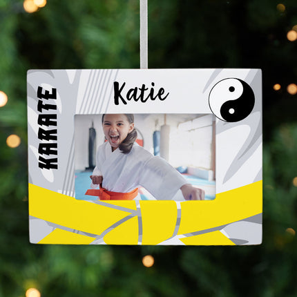 personalized personalized karate picture frame photo ornament – Christmas ornament, holiday tree decoration or gift