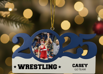 Personalized Dated Wrestling Ornament