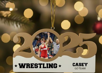 Personalized Dated Wrestling Ornament