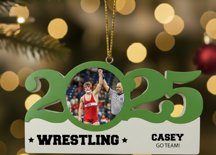 Personalized Dated Wrestling Ornament