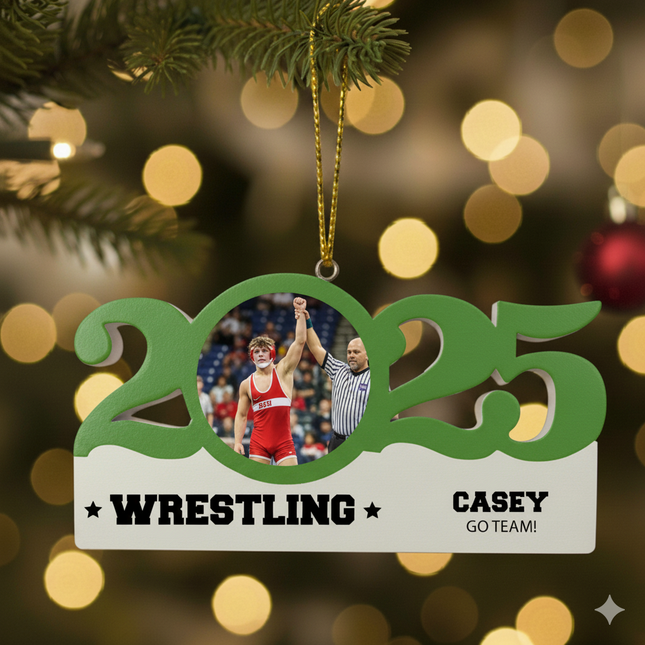 Personalized Dated Wrestling Ornament