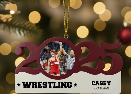 Personalized Dated Wrestling Ornament
