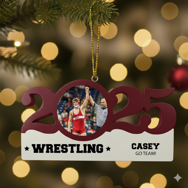 Personalized Dated Wrestling Ornament