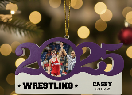 Personalized Dated Wrestling Ornament