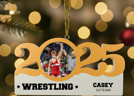 Personalized Dated Wrestling Ornament