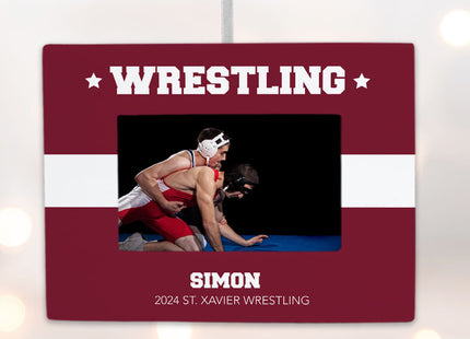 personalized personalized wrestling picture frame photo ornament – Christmas ornament, holiday tree decoration or gift
