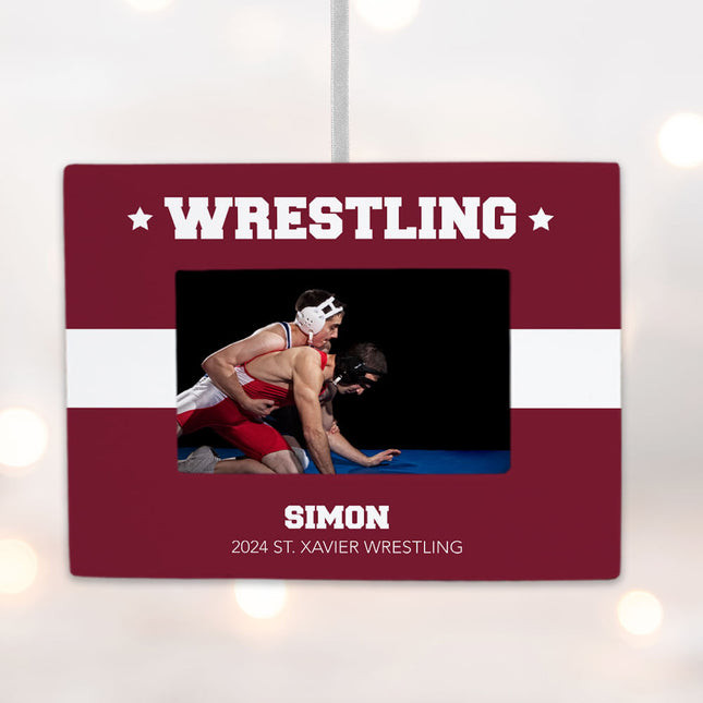 personalized personalized wrestling picture frame photo ornament – Christmas ornament, holiday tree decoration or gift