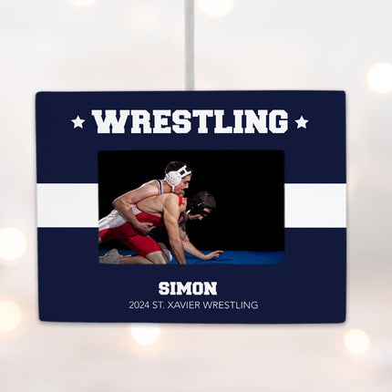 holiday personalized wrestling picture frame photo ornament – Christmas ornament, holiday tree decoration or gift