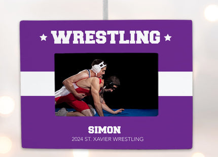 personalized personalized wrestling picture frame photo ornament – Christmas ornament, holiday tree decoration or gift