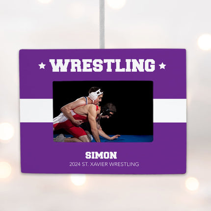 personalized personalized wrestling picture frame photo ornament – Christmas ornament, holiday tree decoration or gift