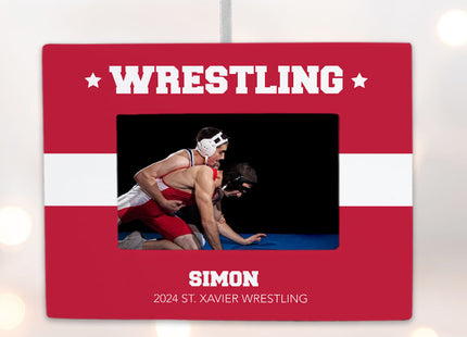 decorative personalized wrestling picture frame photo ornament – Christmas ornament, holiday tree decoration or gift