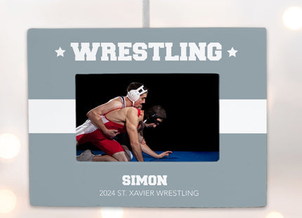 keepsake personalized wrestling picture frame photo ornament – Christmas ornament, holiday tree decoration or gift