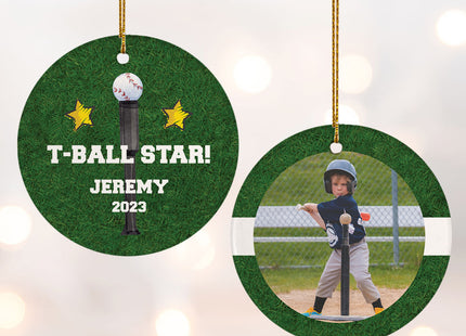 holiday personalized tee ball christmas ornament – Christmas ornament, holiday tree decoration or gift