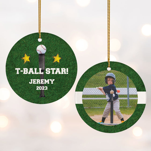 holiday personalized tee ball christmas ornament – Christmas ornament, holiday tree decoration or gift