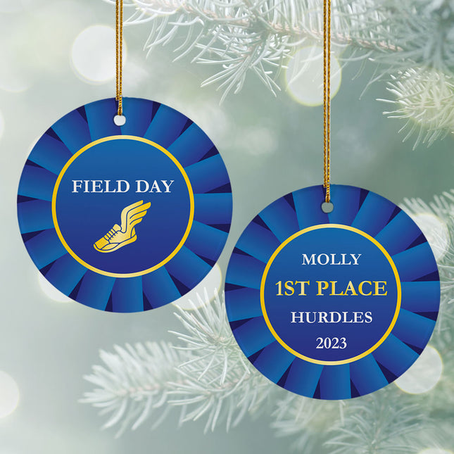 keepsake personalized field day christmas ornament – Christmas ornament, holiday tree decoration or gift