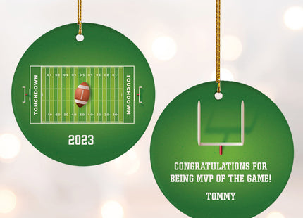 decorative personalized football field christmas ornament – Christmas ornament, holiday tree decoration or gift
