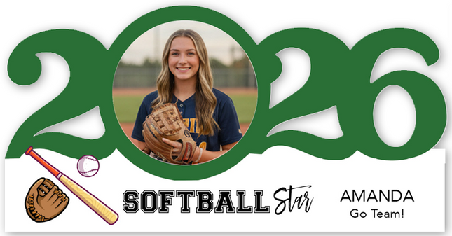 Personalized Dated Softball Ornament