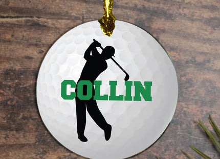 holiday personalized golf m christmas ornament – Christmas ornament, holiday tree decoration or gift