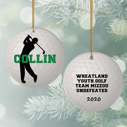 decorative personalized golf christmas ornament – Christmas ornament, holiday tree decoration or gift
