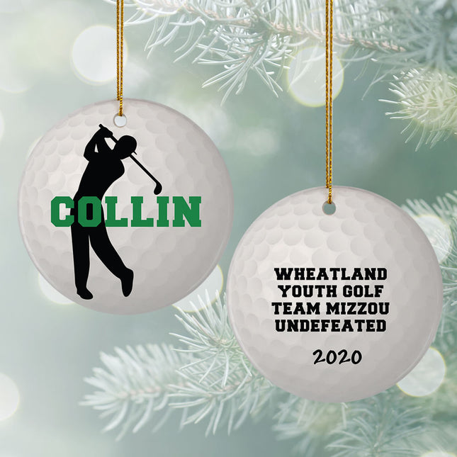 decorative personalized golf christmas ornament – Christmas ornament, holiday tree decoration or gift