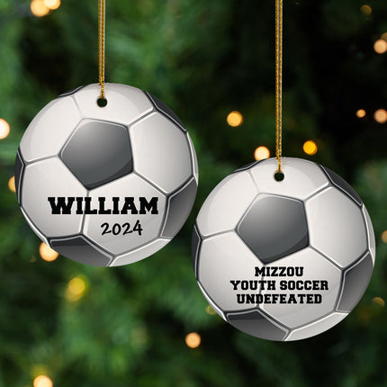 Soccer Personalzied Ceramic Round Ornament - No Photo