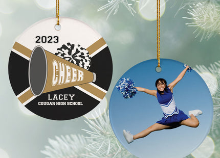 personalized personalized cheer photo christmas ornament – Christmas ornament, holiday tree decoration or gift