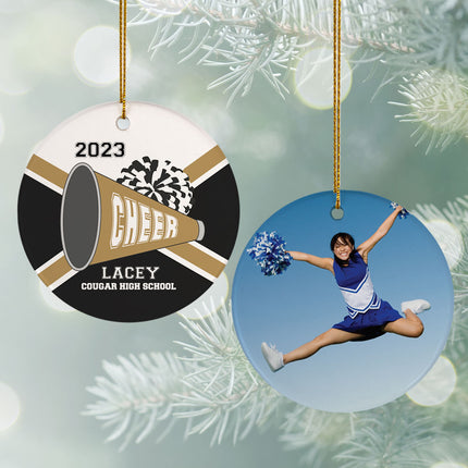 personalized personalized cheer photo christmas ornament – Christmas ornament, holiday tree decoration or gift