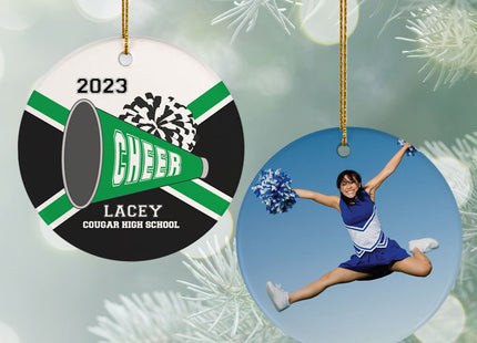 custom personalized cheer photo christmas ornament – Christmas ornament, holiday tree decoration or gift