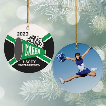 custom personalized cheer photo christmas ornament – Christmas ornament, holiday tree decoration or gift