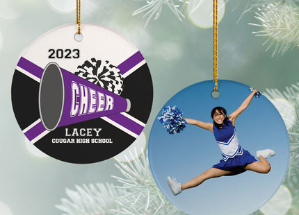 custom personalized cheer photo christmas ornament – Christmas ornament, holiday tree decoration or gift