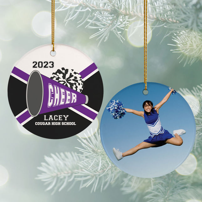 custom personalized cheer photo christmas ornament – Christmas ornament, holiday tree decoration or gift