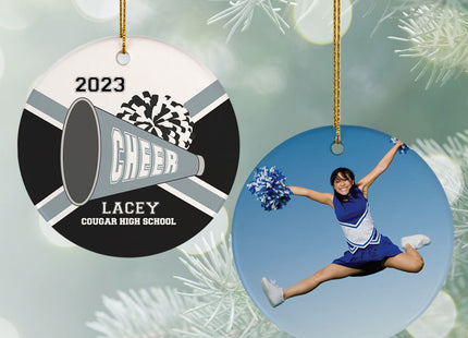 keepsake personalized cheer photo christmas ornament – Christmas ornament, holiday tree decoration or gift